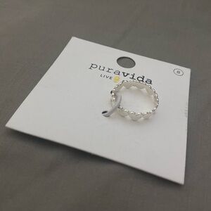 Pura Vida heart ring - size 8 - Wild Hearts Band - .925 Sterling Silver